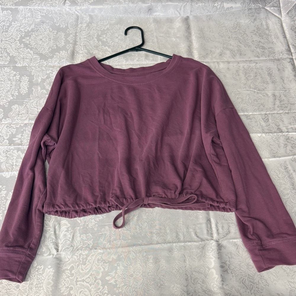 Soho Purple Long Sleeve Crop Top Sweater